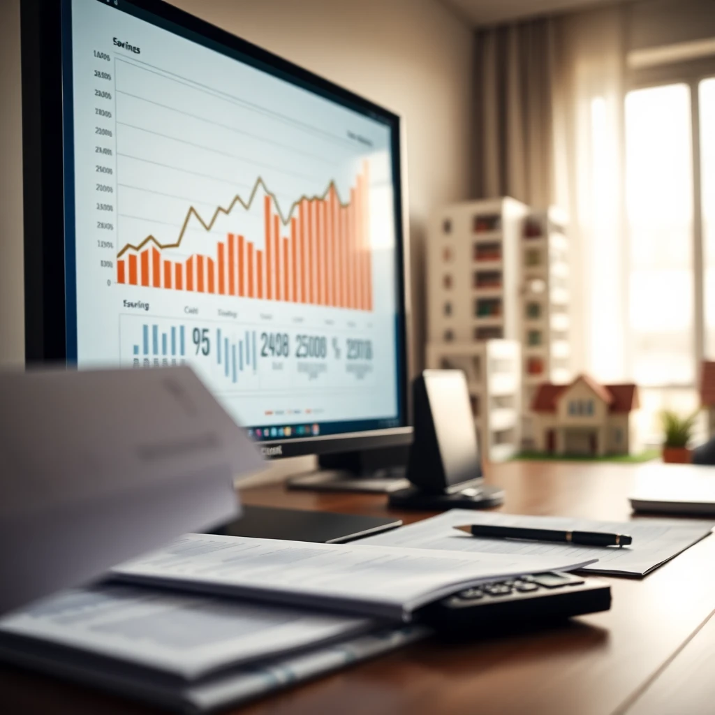 Property manager reviewing financial reports showing cost savings from bulk internet implementation