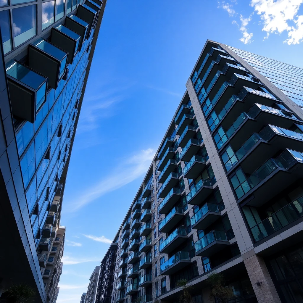 Aerial view of downtown Bradenton showing modern apartment complexes and condominiums