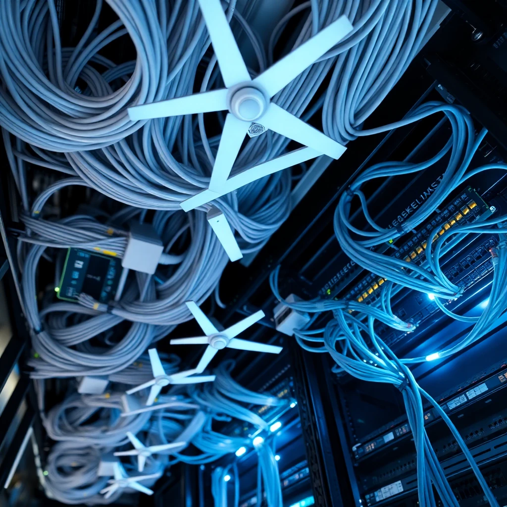 Diagram showing bulk WiFi infrastructure layout in a multi-story apartment building