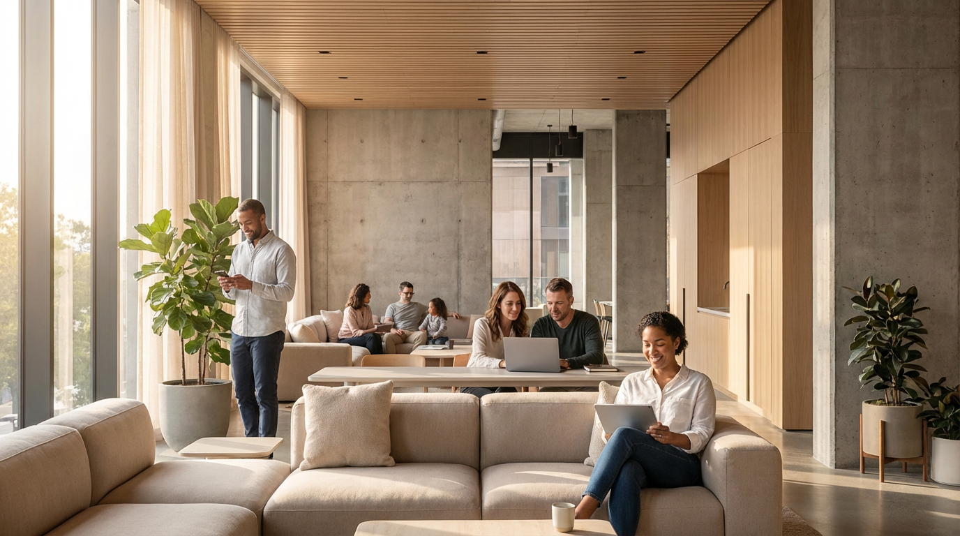 Modern apartment building in Eugene with fiber optic installation for MDU internet connectivity