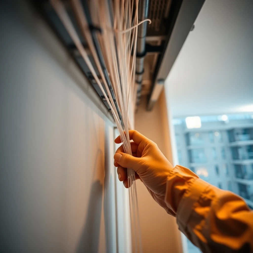 Modern apartment building in New Jersey with fiber optic installation in progress