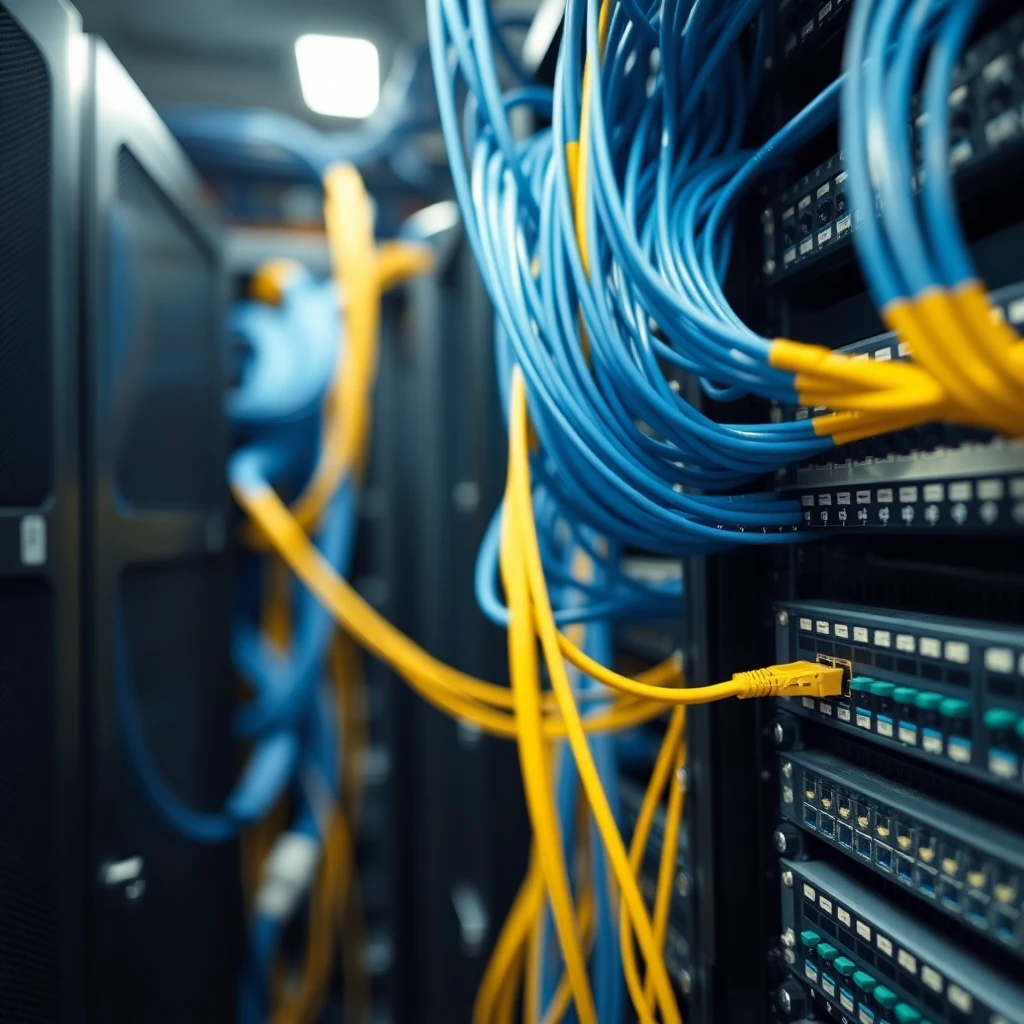 Network infrastructure diagram showing internet distribution system for multi-dwelling units