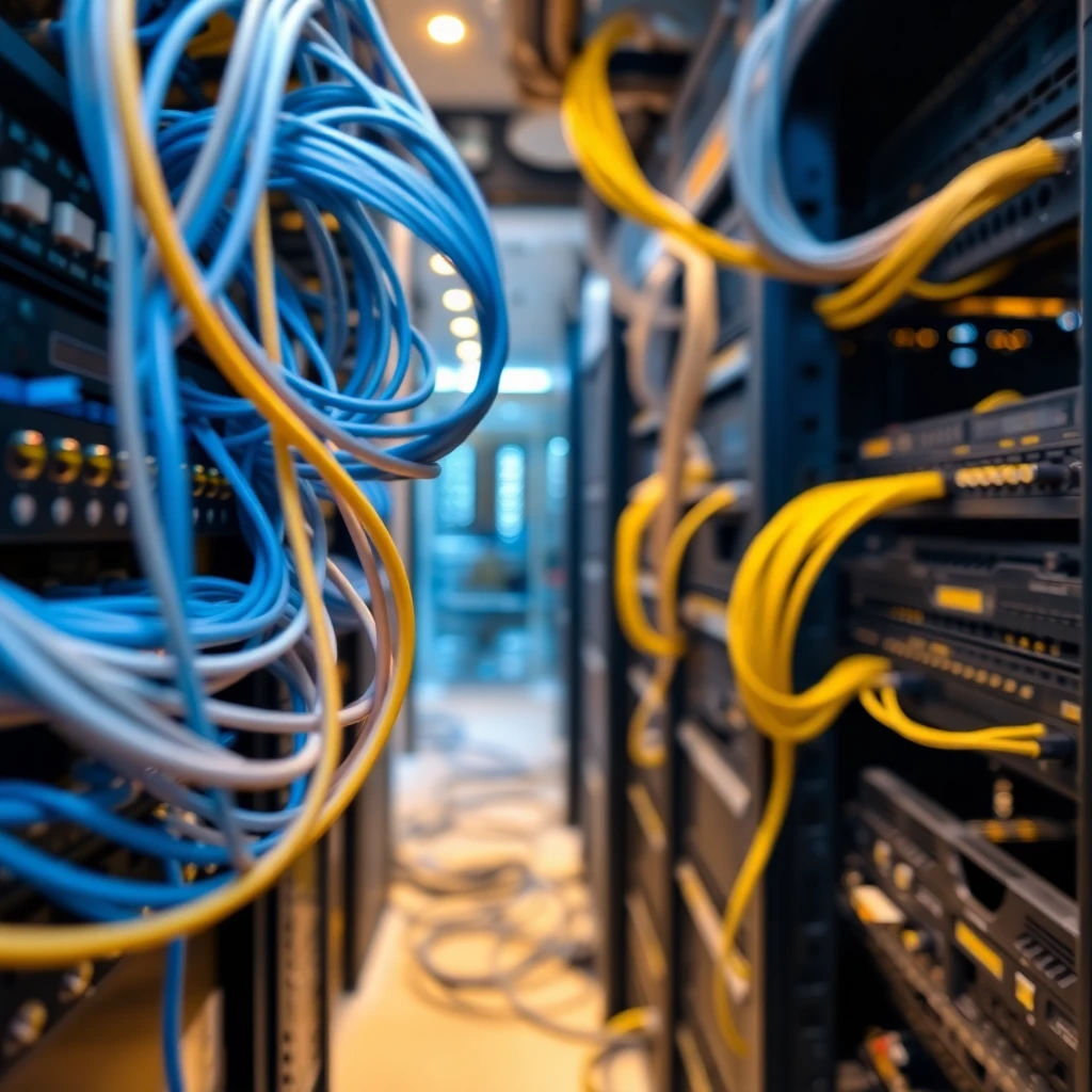 Network infrastructure diagram showing Miami multifamily internet distribution in a high-rise building