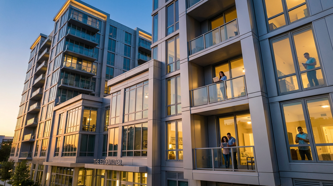 Aerial view of downtown St. Petersburg Florida skyline showing MDU buildings